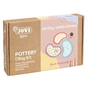 JOVI DIY Pottery Clay Kit with Air Dry + Letter Stamps