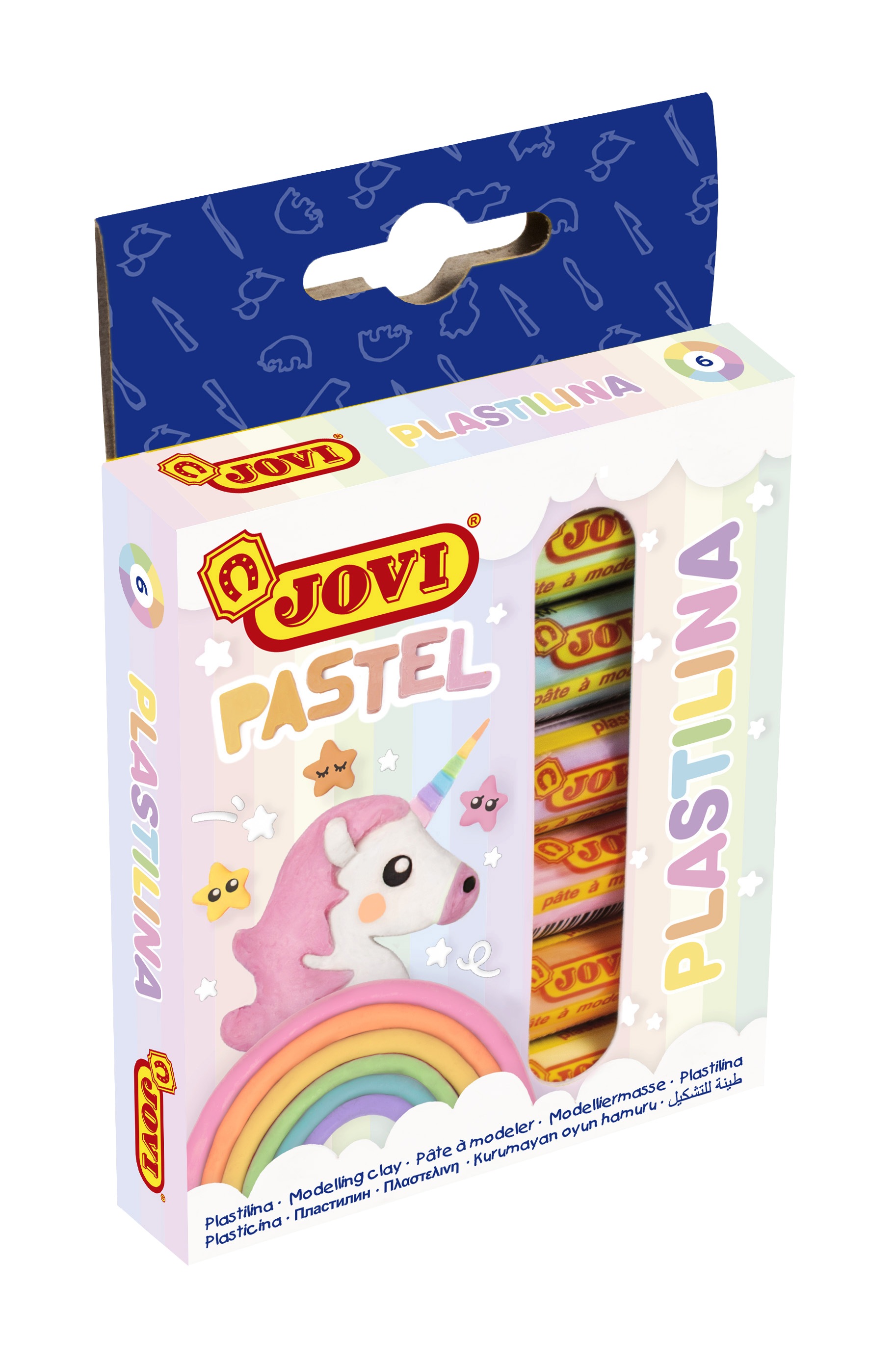 JOVI Plasticine Modelling Clay 6x15g Pastel Colours