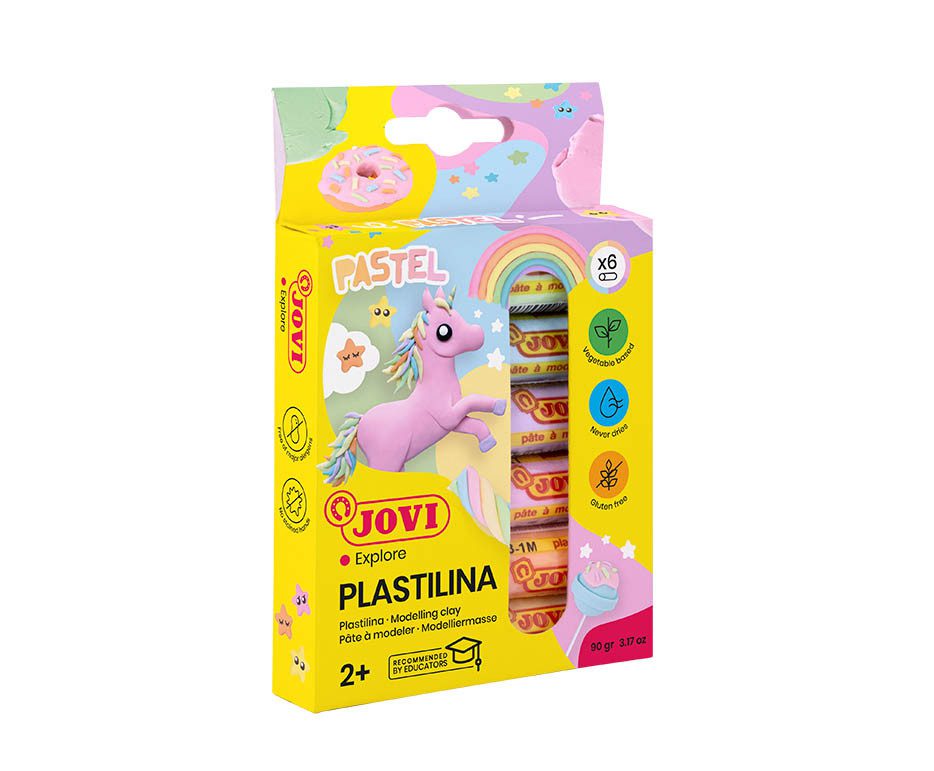 Jovi Plasticine Modelling Clay 6x15g Pastel