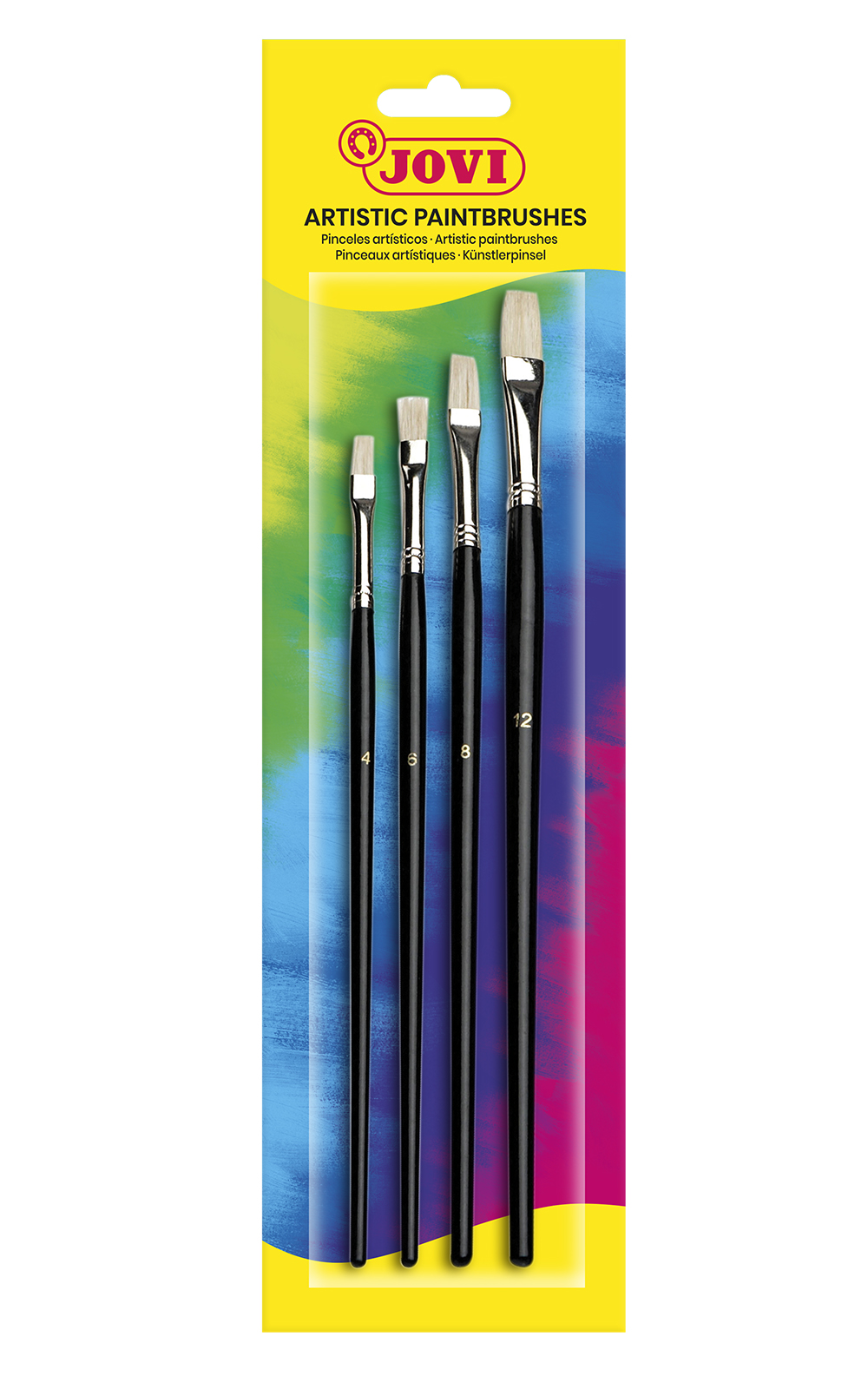 JOVI Paint Brushes - Flat 4's (#4,6,8,12)